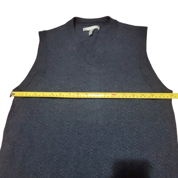 Nordstrom Cable Knit Sweater Vest Grey 100% Extra Fine Merino Wool Large Men's - Picture 11 of 11